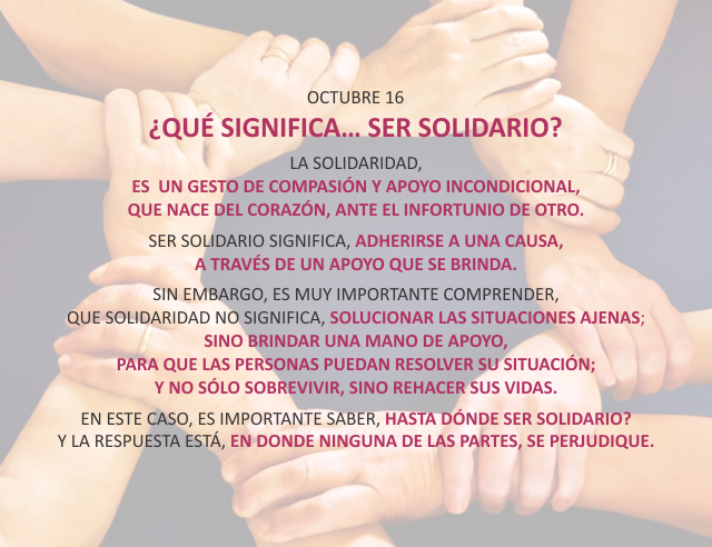 ¿Qué significa... ser solidario?